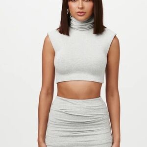 Naked Wardrobe cropped turtle neck top